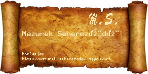Mazurek Seherezádé névjegykártya